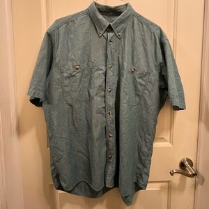 Cabela's Light Blue size Large Casual Button Down Short sleeve Work Shirt